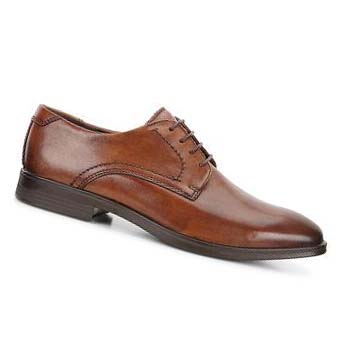 Men's Ecco Melbourne Tie Dress Shoes Brown | Canada 522AHK